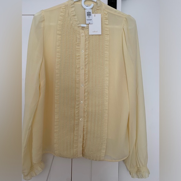 Aritzia Wilfred Fiji Blouse Soft Yellow (M) - Picture 1 of 6